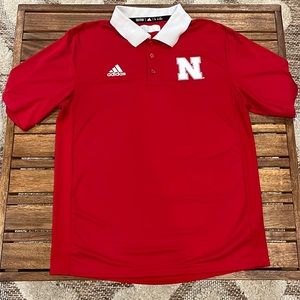 Adidas Mens University of Nebraska Athletic Polo, Men’s Medium Dri-Fit